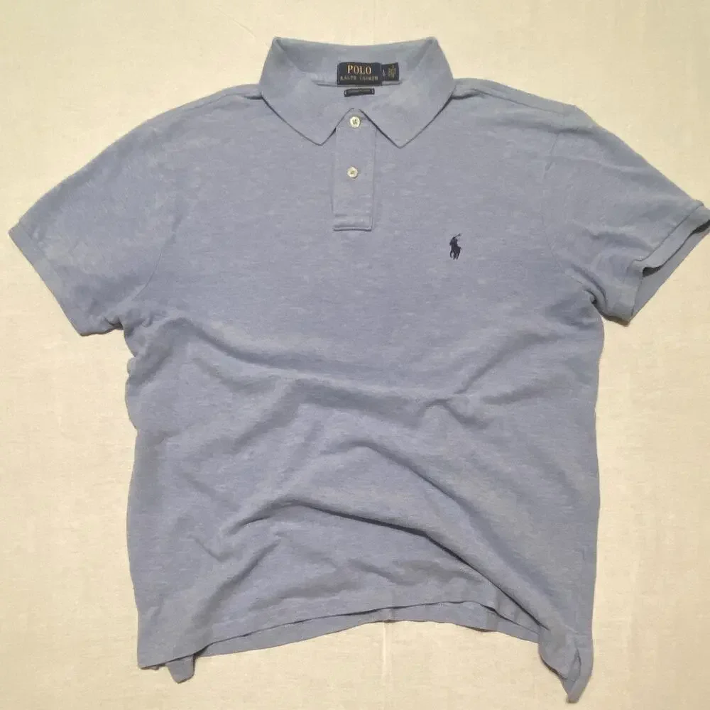 Polo Ralph Lauren Custom Slim Fit Blue Knit Polo Shirt Men’s L